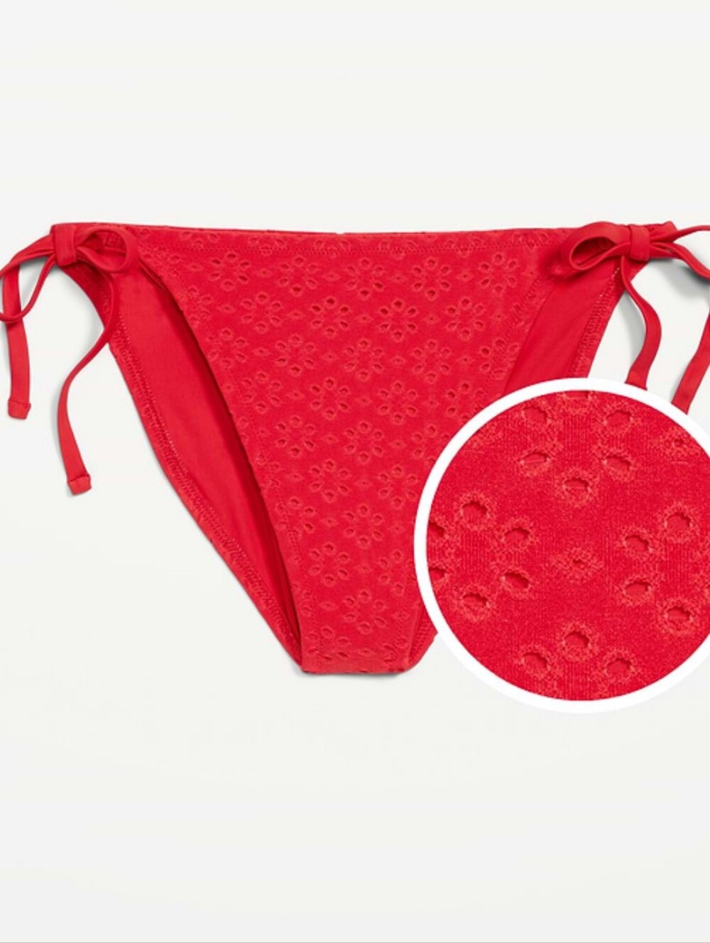 Old Navy Red Tie-Side Eyelet Bikini Bottom NWT